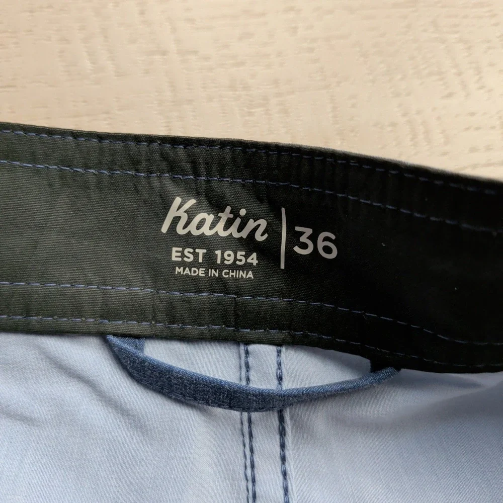 Katin‎ Board Shorts Mens 36 Blue Striped Retro Surf Trunks Swim Beach